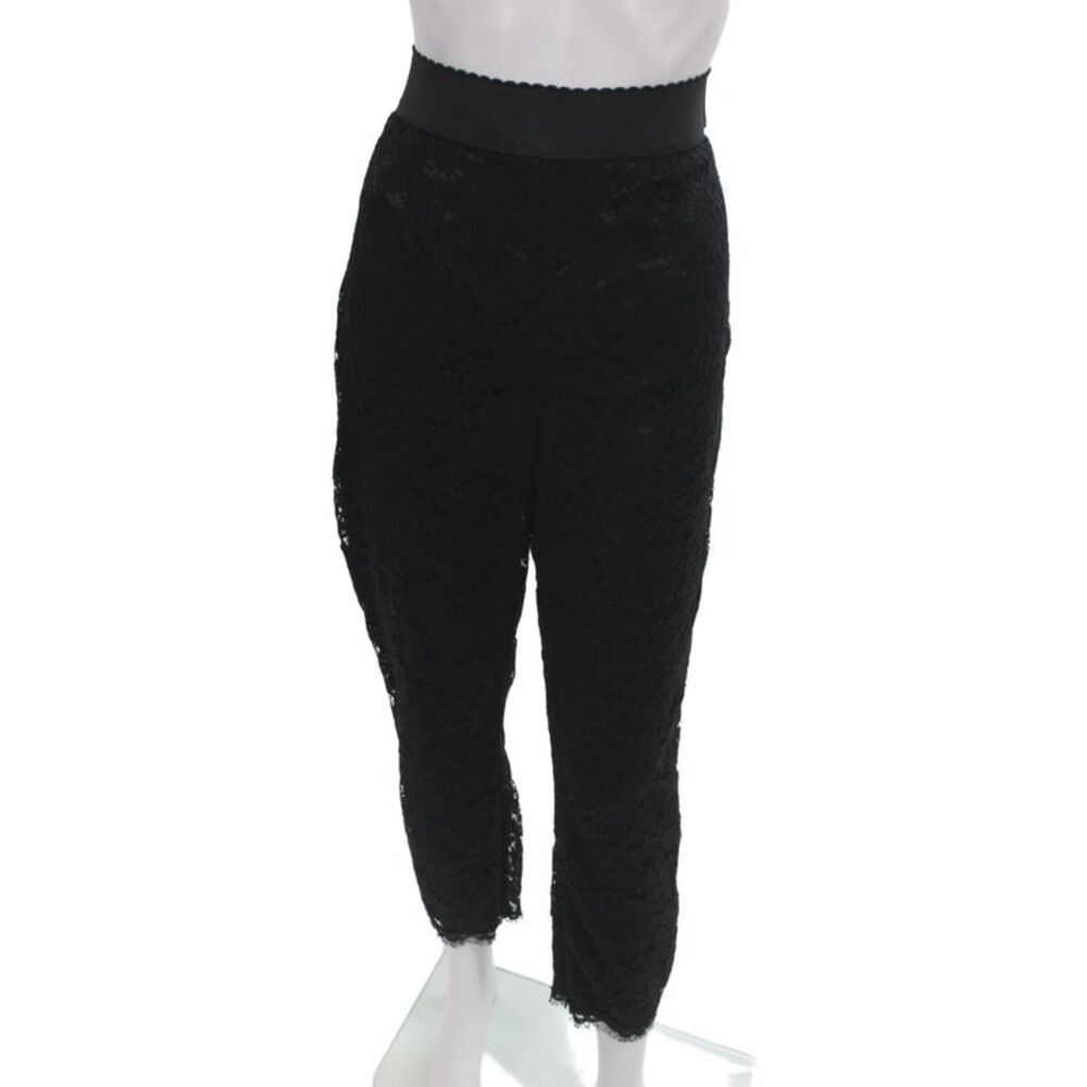 Dolce & Gabbana Womens Cropped Capri Pants Black Cotton Viscose Nylon Size 46